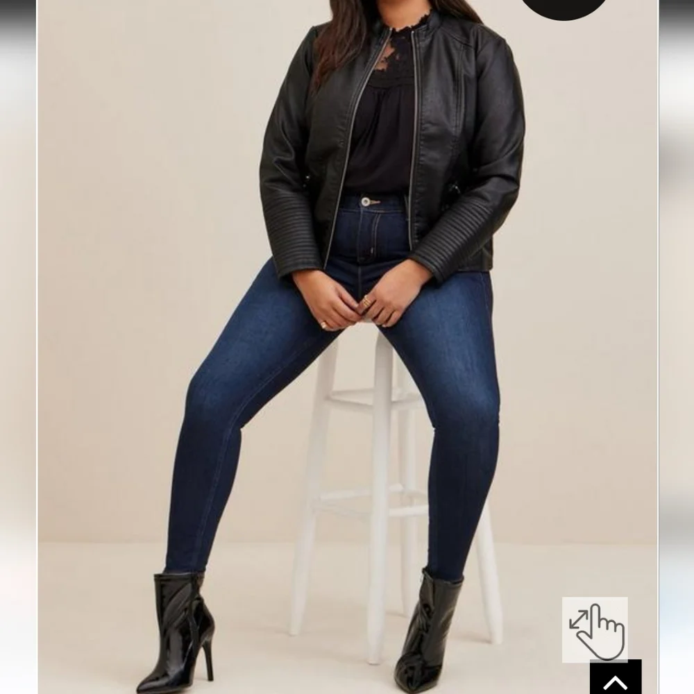 Torrid Faux Leather Collarless Moto Jacket Size 2 - Picture 7 of 8